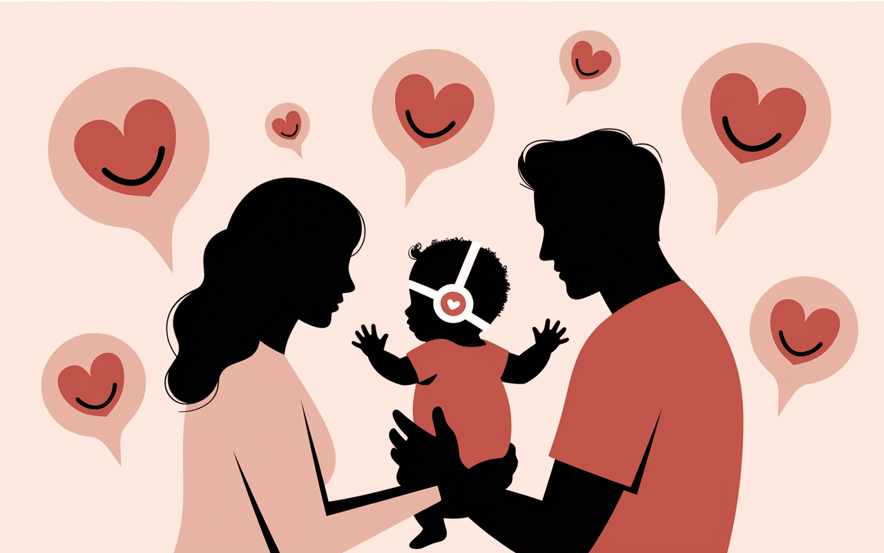 scène famille casque plagiocéphalie avant après