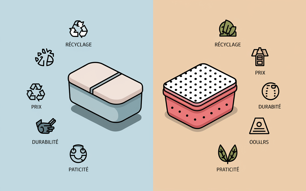 Couche de bain bébé jetable et lavable, icônes critères choix