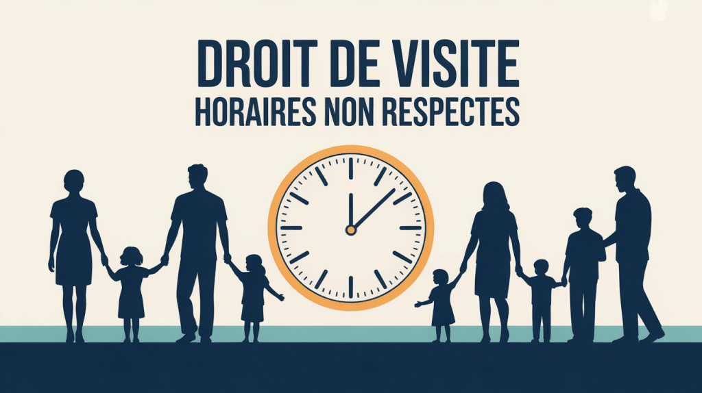 Horloge centrale droit de visite horaires non respectés parents enfants