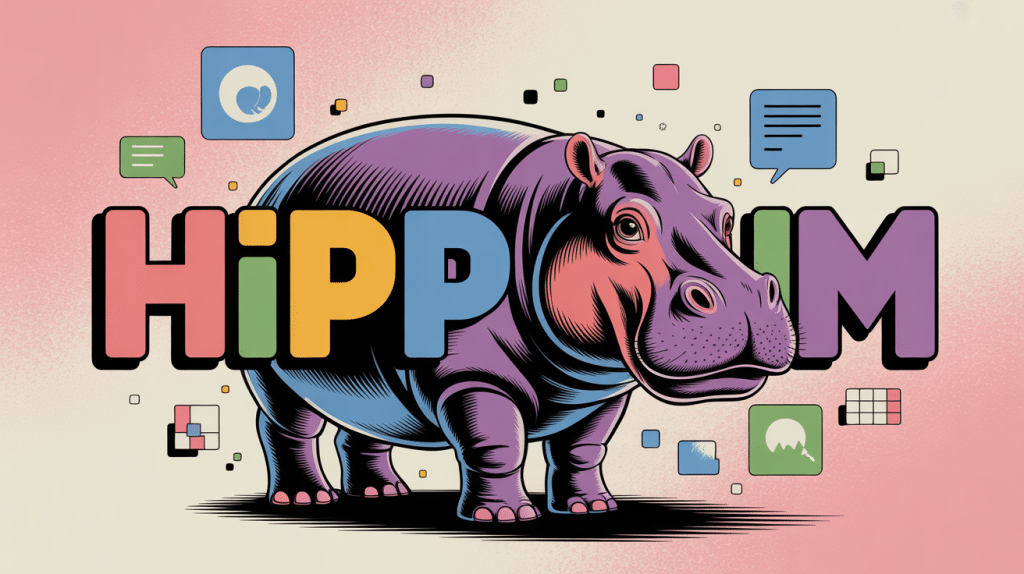 Illustration hippoum créature numérique