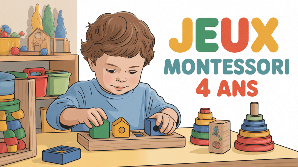 Enfant 4 ans manipulant jeux montessori table lumineuse