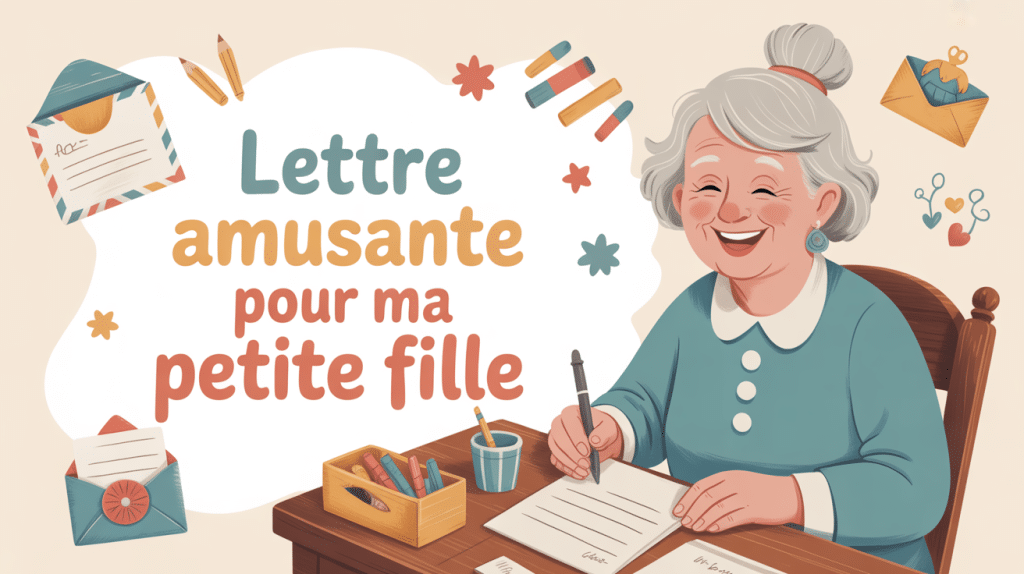 Lettre amusante pour ma petite fille grand-mère écrivant
