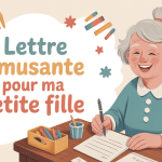 Lettre amusante pour ma petite fille grand-mère écrivant