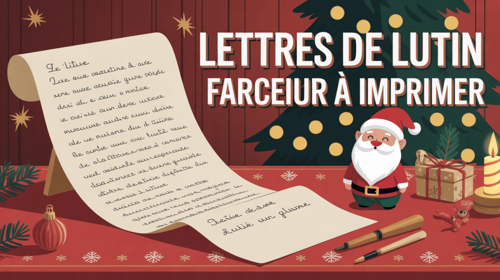 Lettre lutin farceur à imprimer décor Noël