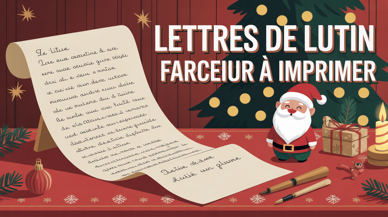 Lettre lutin farceur à imprimer décor Noël
