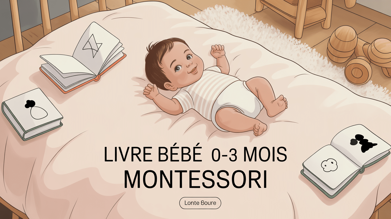 livre bebe 0-3 mois montessori bébé sur couverture livres noir blanc