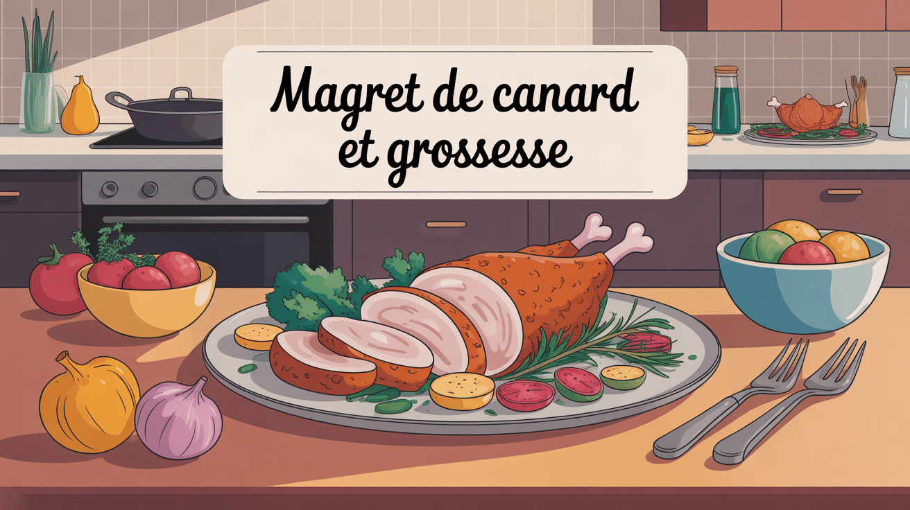 magret de canard enceinte bien cuit et légumes