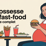 mcdo enceinte femme mange burger restaurant fast-food