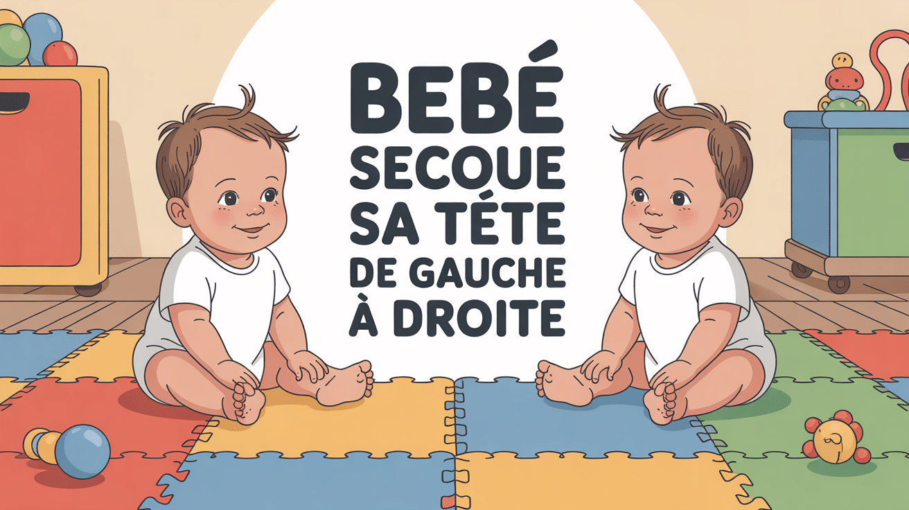 mon bébé secoue sa tête de gauche à droite rapidement sur tapis de jeu
