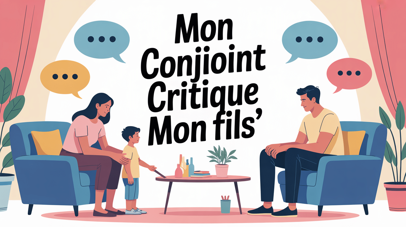 Mon conjoint critique mon fils illustration famille recomposée salon