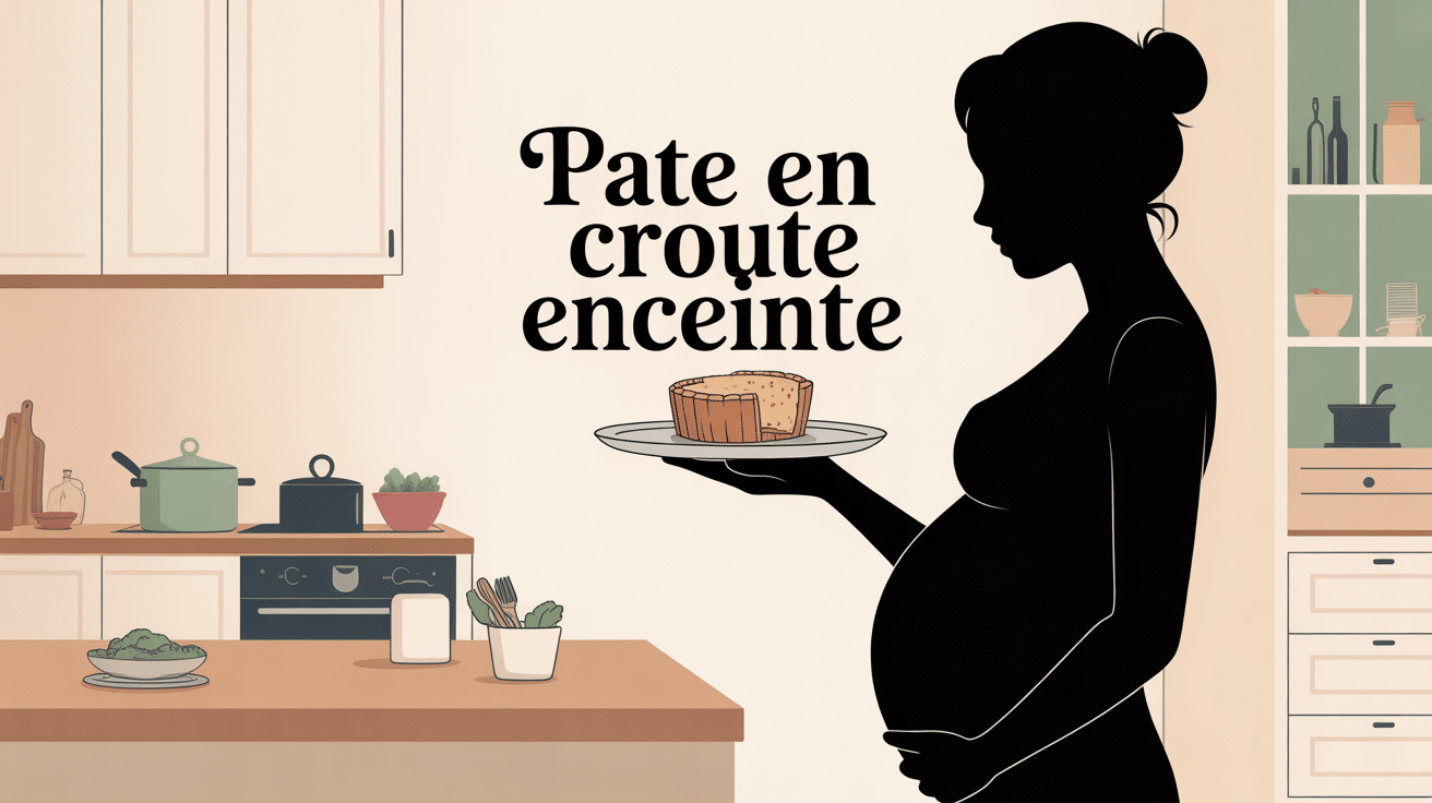 femme enceinte tient paté en croute enceinte