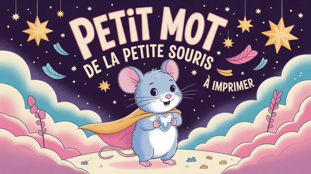 illustration magique petit mot de la petite souris à imprimer