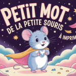 illustration magique petit mot de la petite souris à imprimer