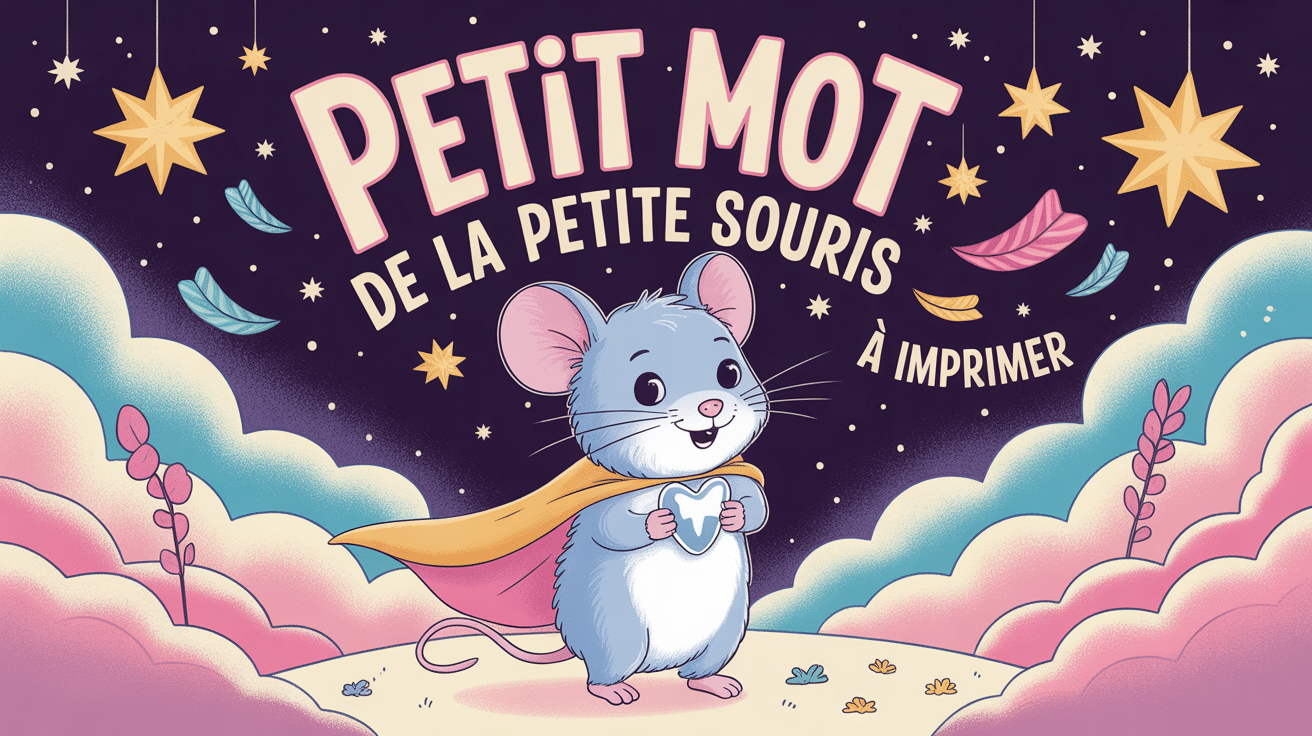 illustration magique petit mot de la petite souris à imprimer