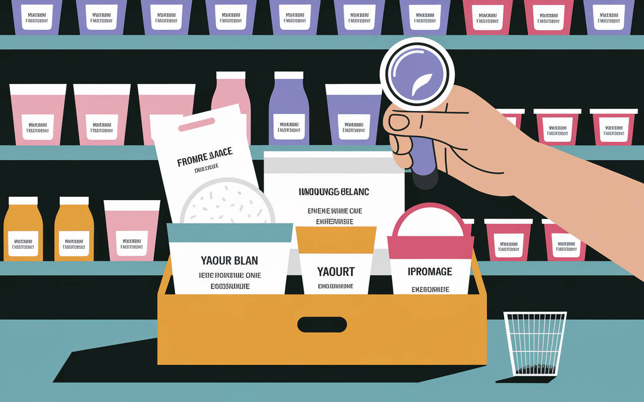 Étiquette ingrédients petit suisse bébé supermarché