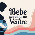 Symptôme bébé qui se retourne dans le ventre silhouette femme enceinte