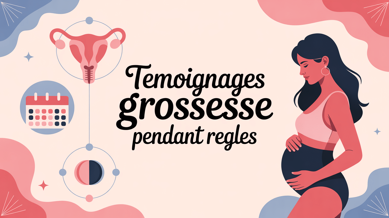 Tomber enceinte pendant les règles témoignage, illustration cycle menstruel pastel