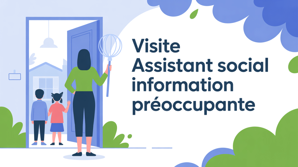 visite assistant social information préoccupante famille devant porte