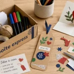 Idee d'activités manuelle : marque-page en carton sans écran, papier et feutres