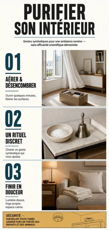 Comment purifier sa maison des mauvaises ondes : étapes de nettoyage, rituel symbolique et ambiance apaisante