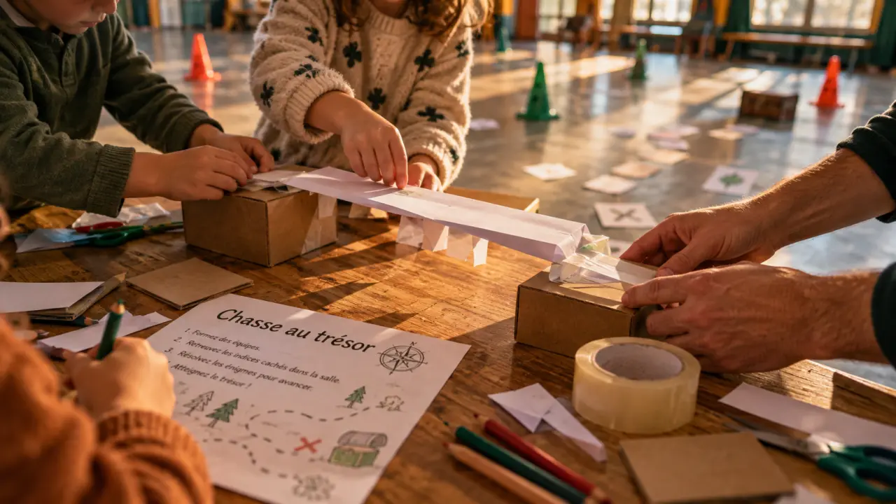 Activité animation : chasse au trésor en intérieur avec animateur